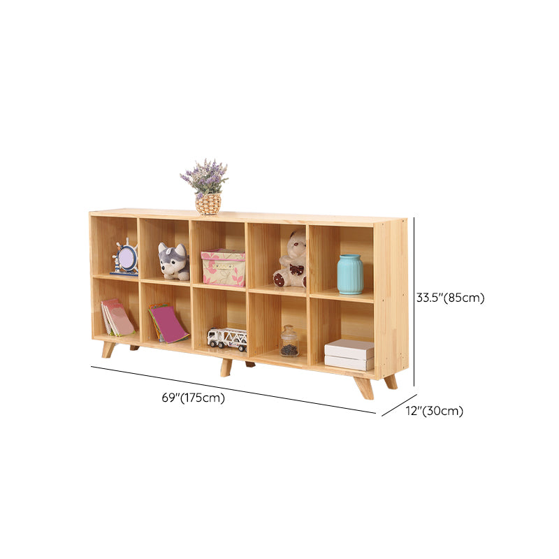 Wooden Closed Back Bookcase Standard Natural Bookshelf with Shelves
