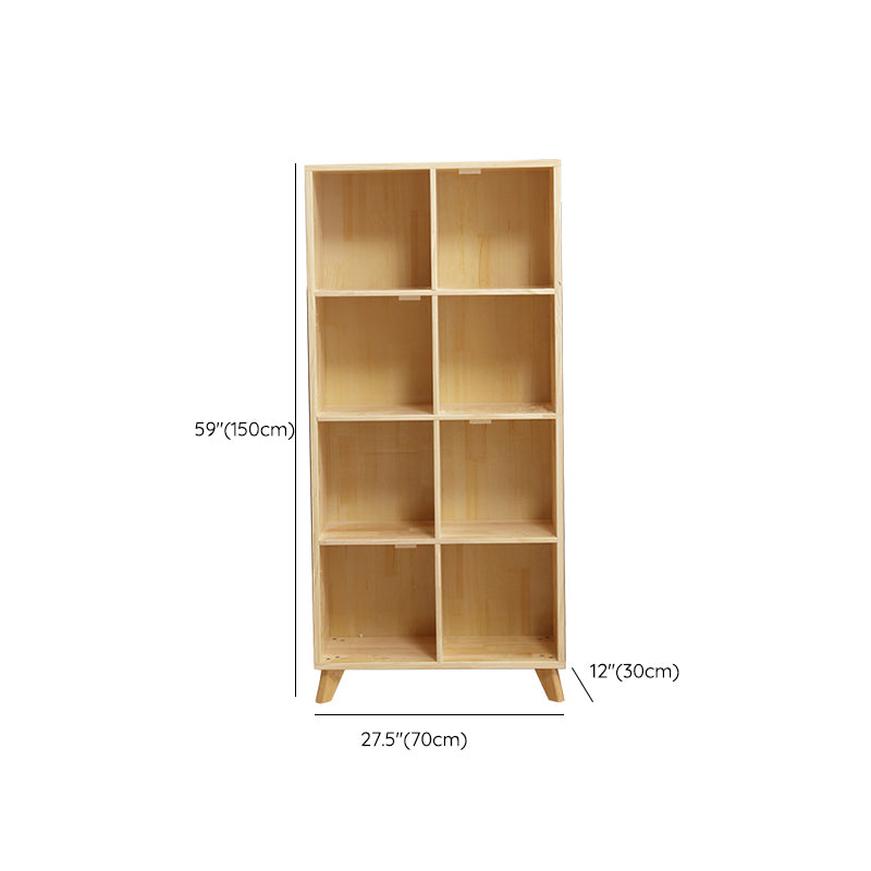 Wooden Closed Back Bookcase Standard Natural Bookshelf with Shelves
