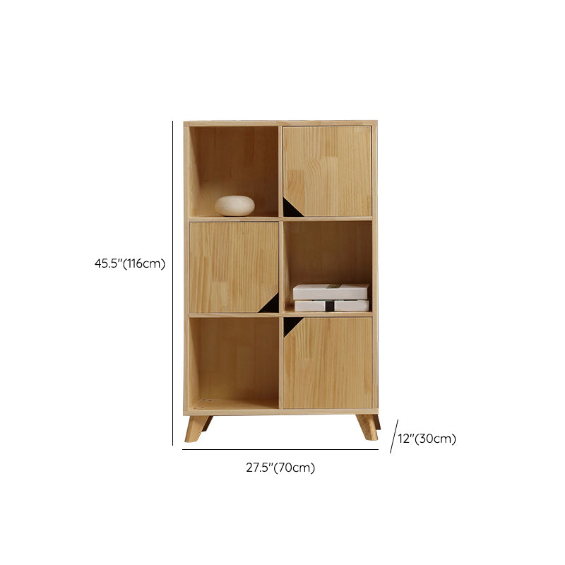 Wooden Closed Back Bookcase Standard Natural Bookshelf with Shelves