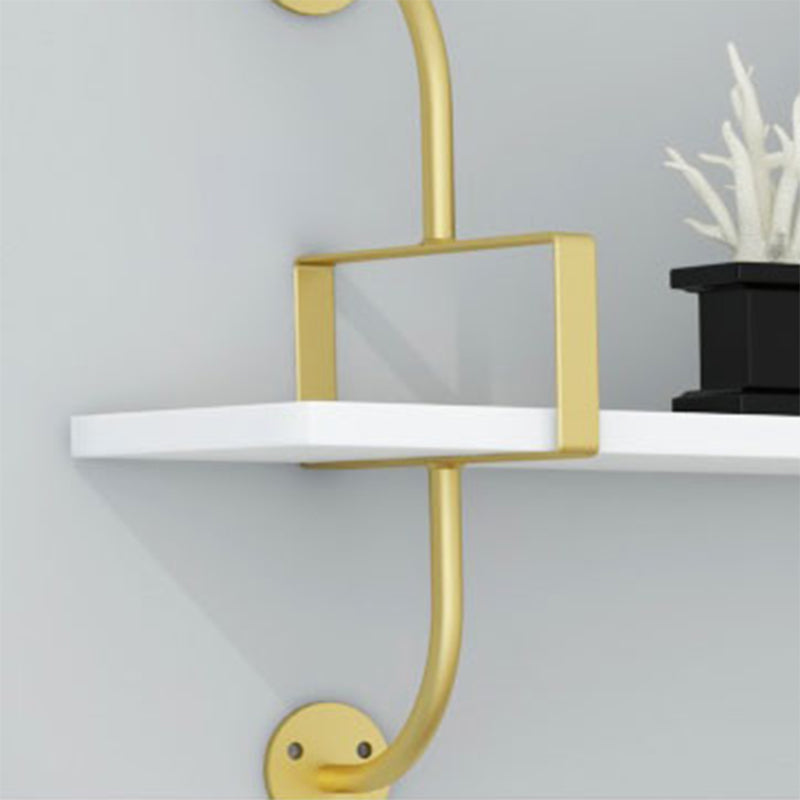 Contemporary Engineered Wood Bookshelf Floating White Bookcase