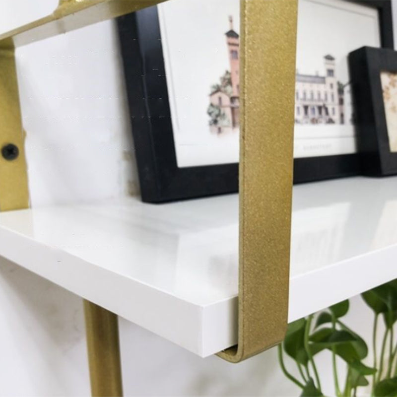 Contemporary Engineered Wood Bookshelf Floating White Bookcase