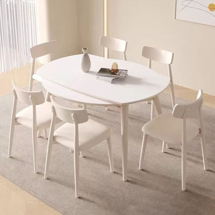 Modern 1/5/7/9 Pieces Furniture Sintered Stone Dining Set in White