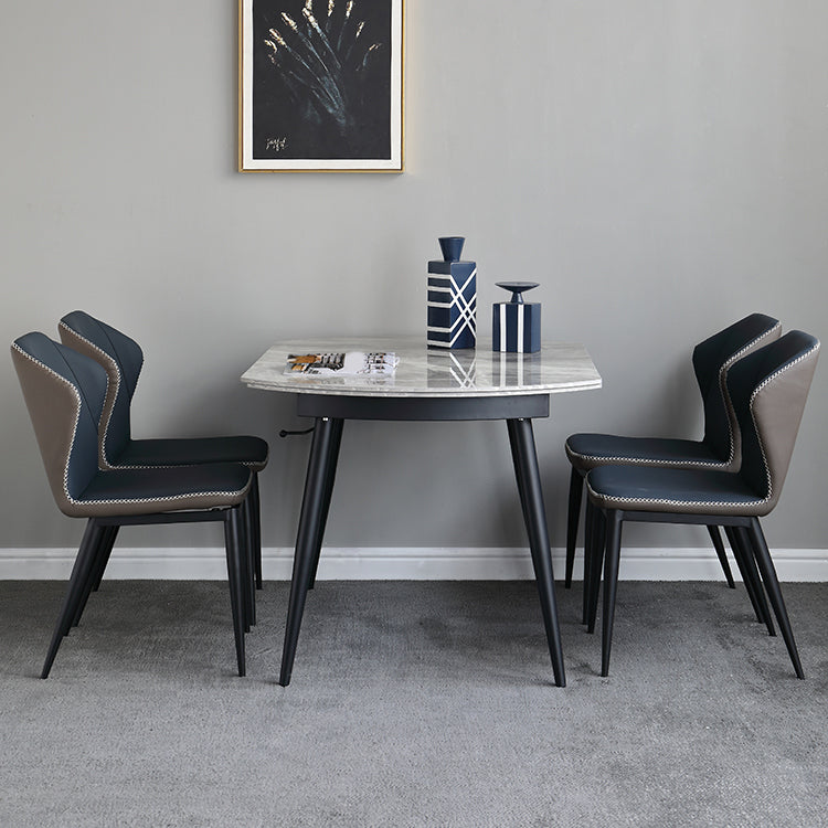 Extendable Dining Table Set 1/4/5/7 Pieces with Metal Base Kitchen Furniture Set