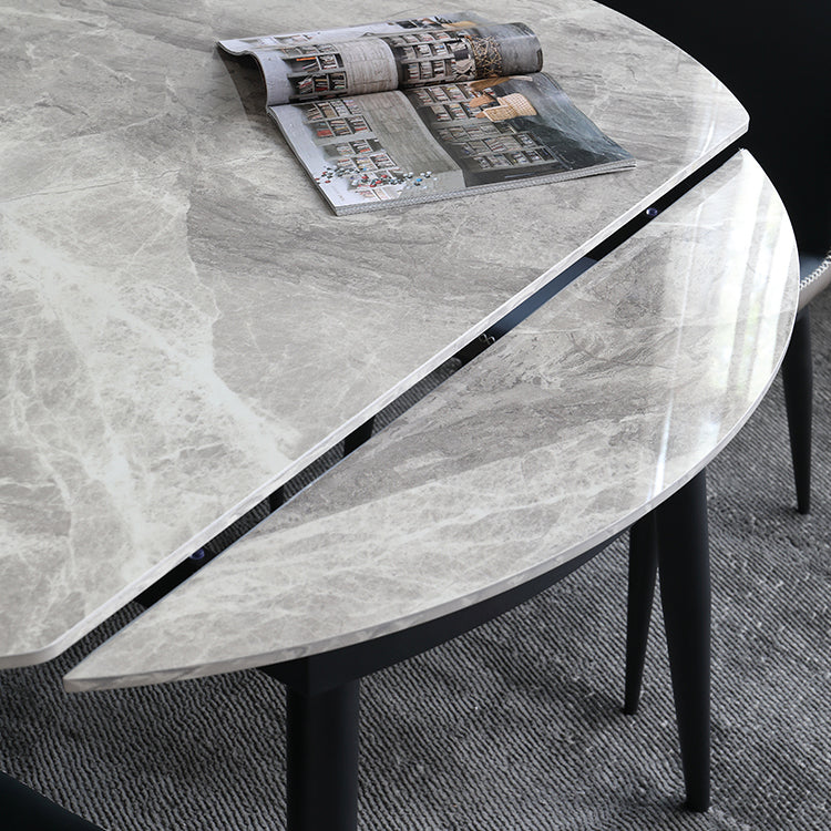 Extendable Dining Table Set 1/4/5/7 Pieces with Metal Base Kitchen Furniture Set