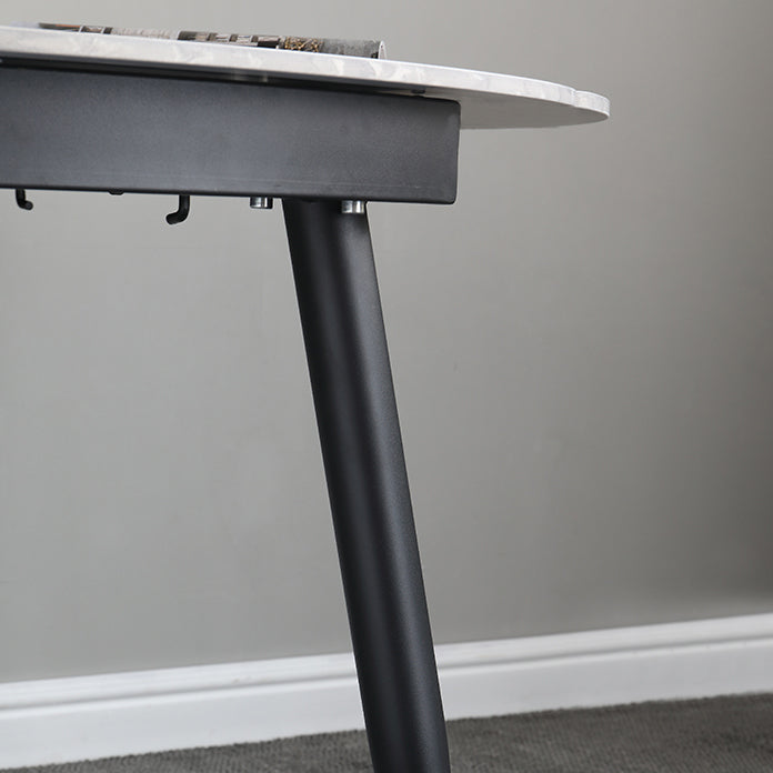 Extendable Dining Table Set 1/4/5/7 Pieces with Metal Base Kitchen Furniture Set