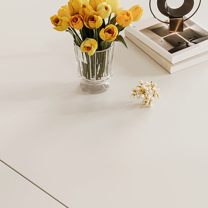 Extendable 1/5/7 Pieces Furniture Sintered Stone Dining Set in White