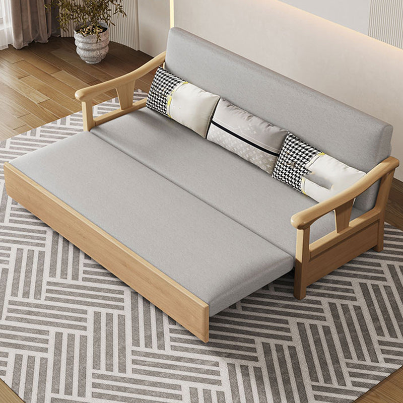 Contemporary Foldable Futon Sleeper Sofa Square Arms Futon and Mattress