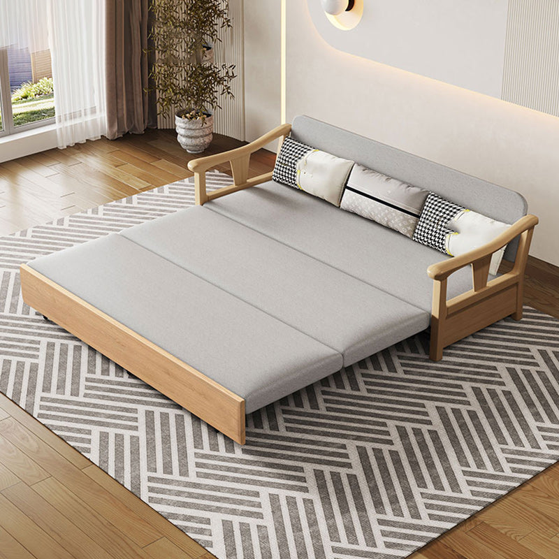 Contemporary Foldable Futon Sleeper Sofa Square Arms Futon and Mattress