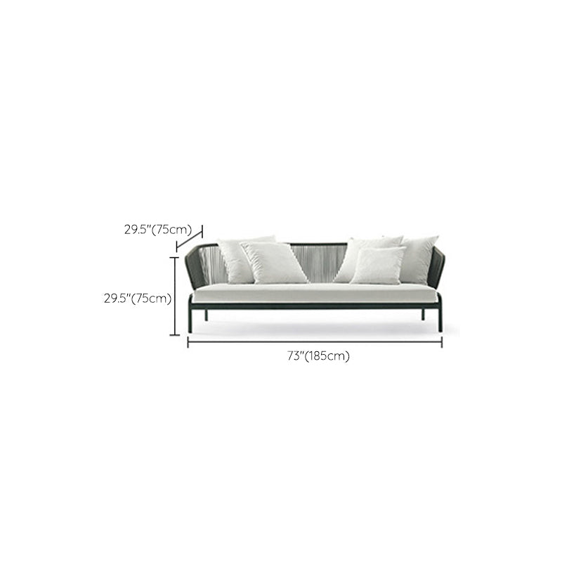 Metal Frame Outdoor Sofa Industrial UV Resistant Patio Sofa with Cushion