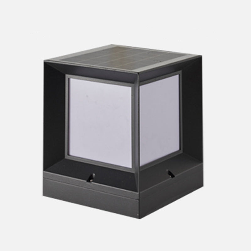 Black Waterproof Lights Square Outdoor Pillar Lamp for Garden