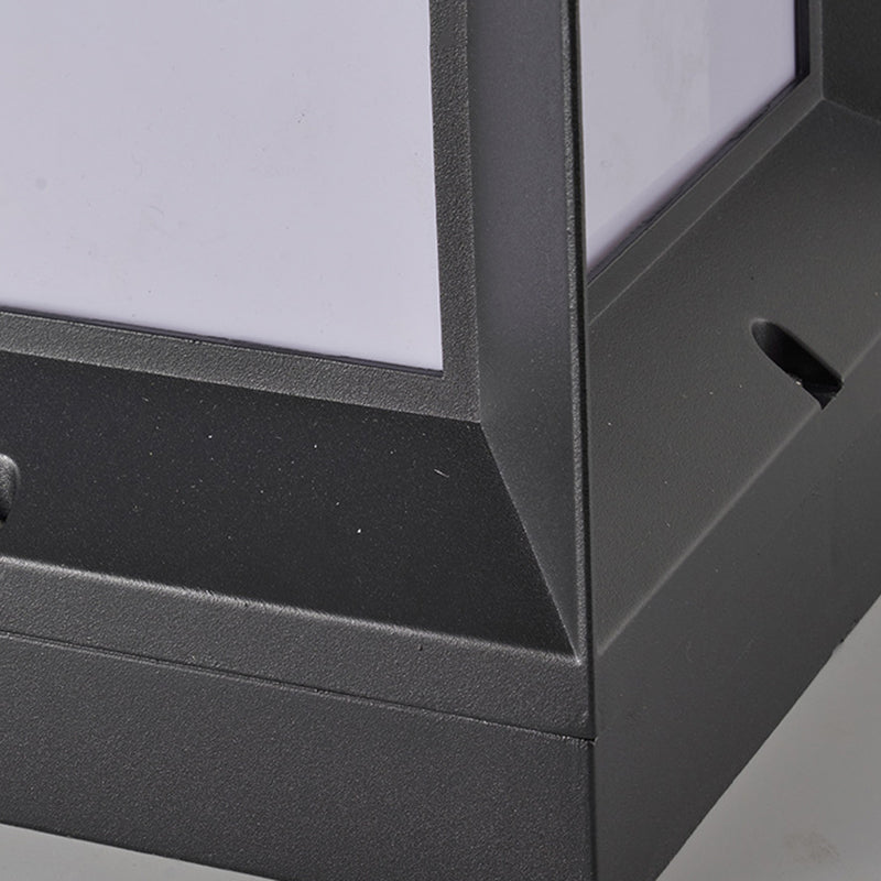 Black Waterproof Lights Square Outdoor Pillar Lamp for Garden