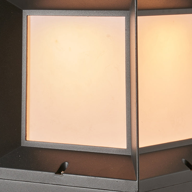 Black Waterproof Lights Square Outdoor Pillar Lamp for Garden