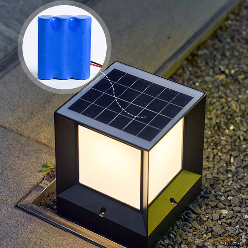 Black Waterproof Lights Square Outdoor Pillar Lamp for Garden
