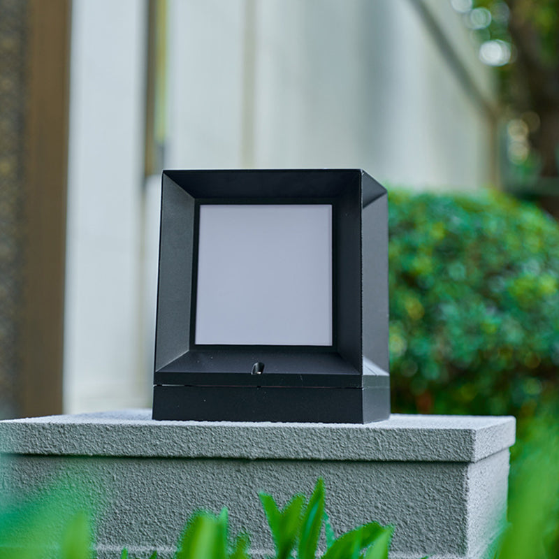 Black Waterproof Lights Square Outdoor Pillar Lamp for Garden