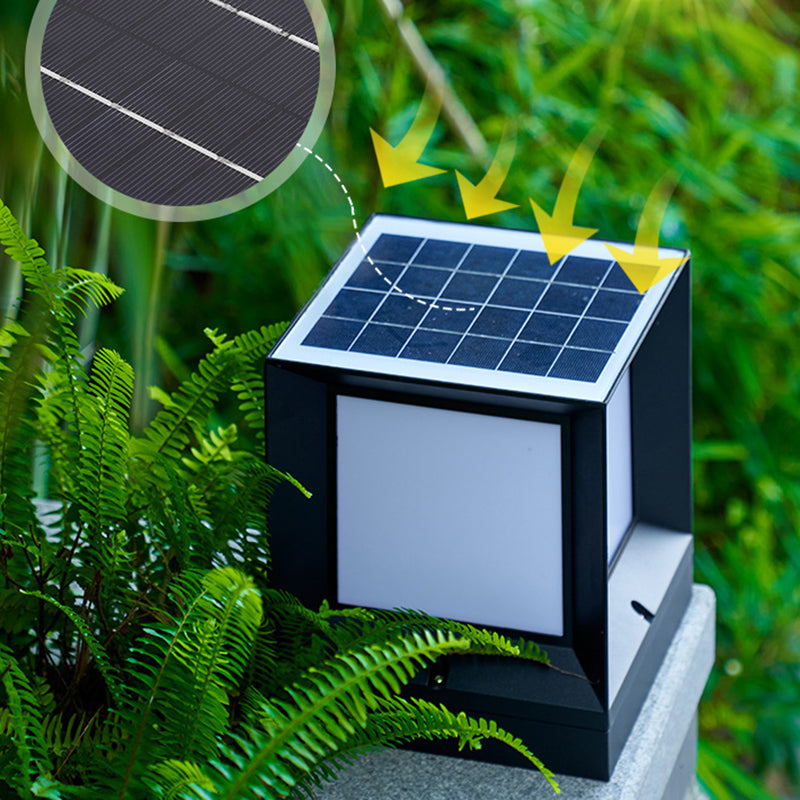 Black Waterproof Lights Square Outdoor Pillar Lamp for Garden