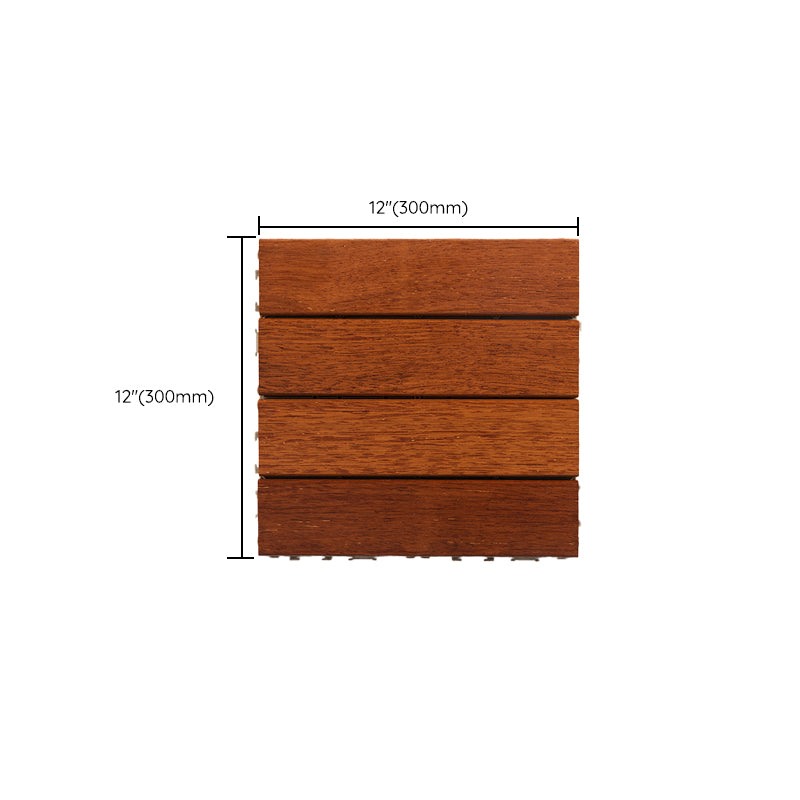 4-Slat Wood Deck/Patio Flooring Tiles Interlocking Installation Floor Board Tiles