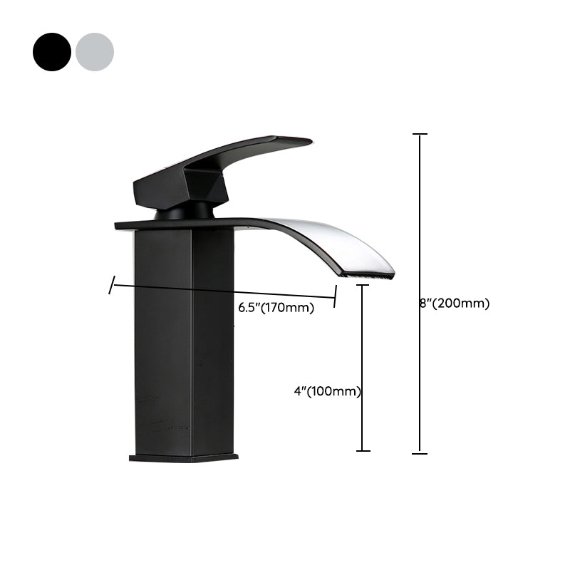 American Style 1 Handle Waterfall Basin Faucet, Bathroom Water Sink Faucet with Drain