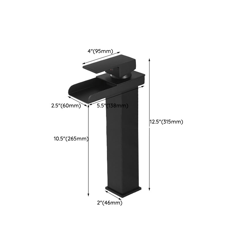 American Style 1 Handle Waterfall Basin Faucet, Bathroom Water Sink Faucet with Drain