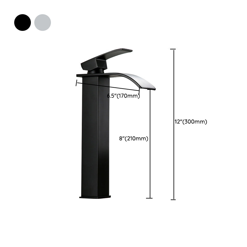American Style 1 Handle Waterfall Basin Faucet, Bathroom Water Sink Faucet with Drain