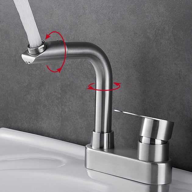 Bathroom Sink 304 Stainless Steel Center Faucet, Single Handle Bathroom Vanity Faucet