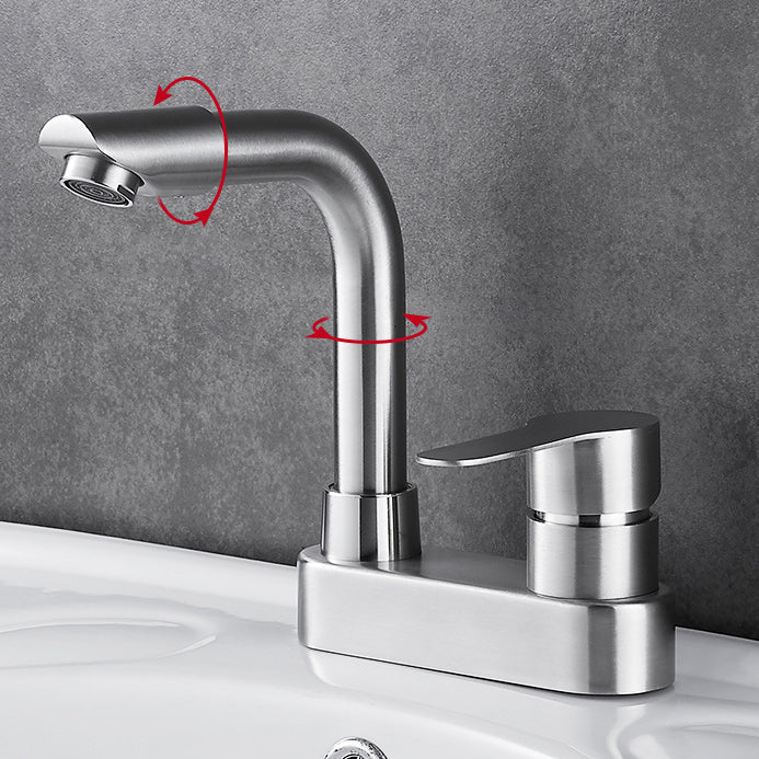 Bathroom Sink 304 Stainless Steel Center Faucet, Single Handle Bathroom Vanity Faucet