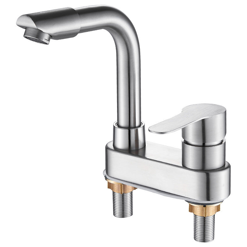 Bathroom Sink 304 Stainless Steel Center Faucet, Single Handle Bathroom Vanity Faucet