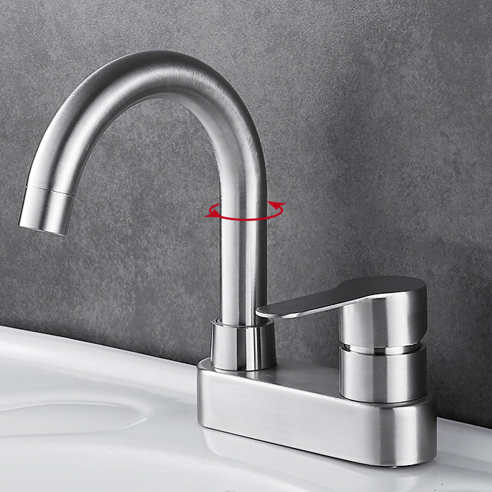 Bathroom Sink 304 Stainless Steel Center Faucet, Single Handle Bathroom Vanity Faucet