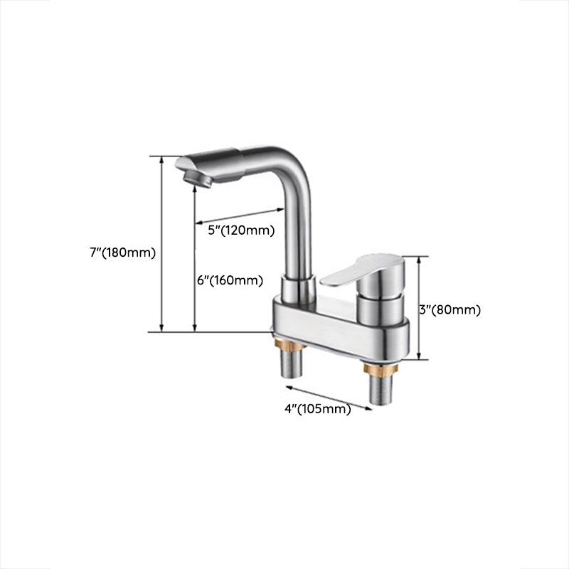 Bathroom Sink 304 Stainless Steel Center Faucet, Single Handle Bathroom Vanity Faucet