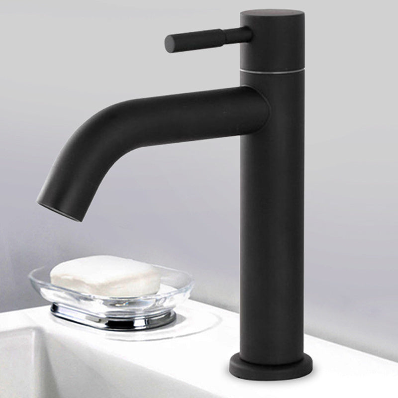 Circular Bathroom Faucet Modern Style Black Sink Faucet with Stainless Steel