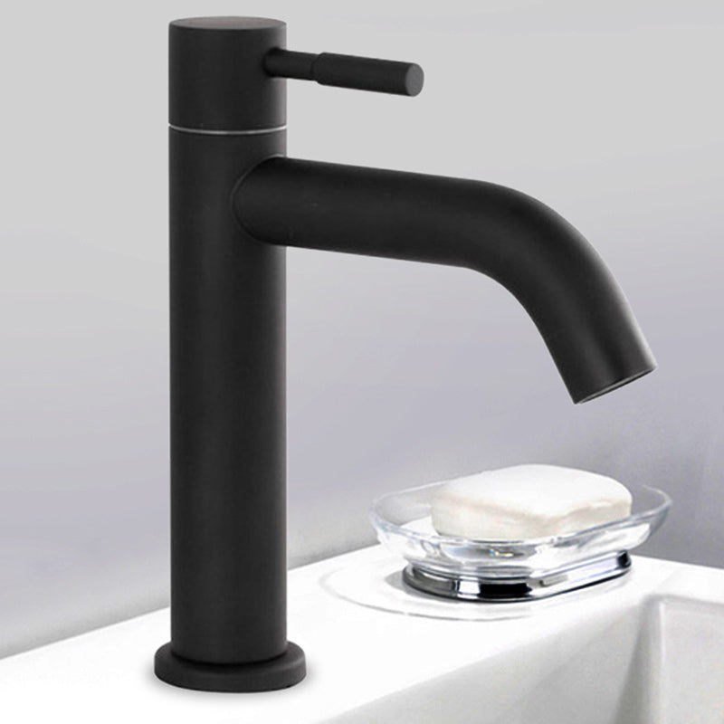 Circular Bathroom Faucet Modern Style Black Sink Faucet with Stainless Steel