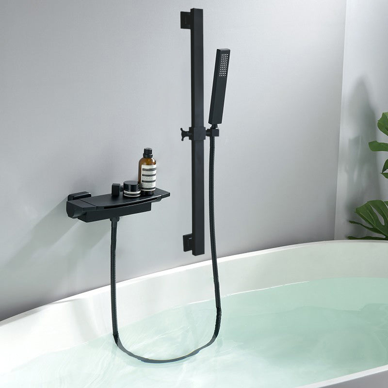 Contemporary Bathroom Faucet Wall Mounted Copper One Handle Fixed Clawfoot Tub Faucets