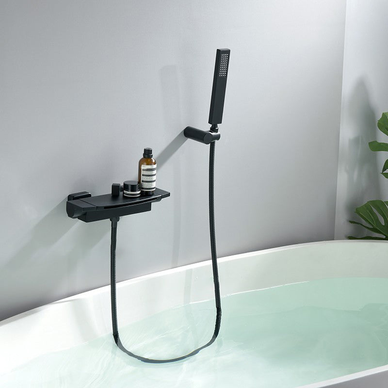Contemporary Bathroom Faucet Wall Mounted Copper One Handle Fixed Clawfoot Tub Faucets