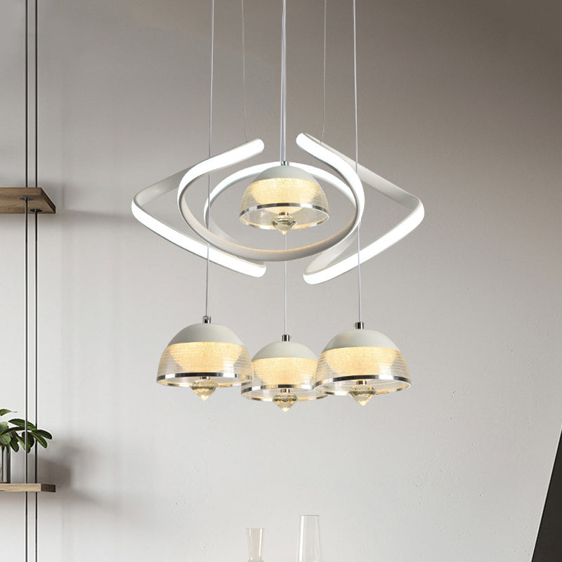 Pendentif en cluster en dôme blanc