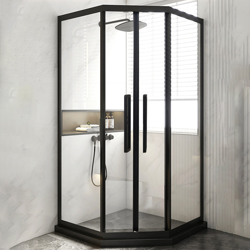 Tempered Frame Shower Doors Black Transparent Shower Bath Door