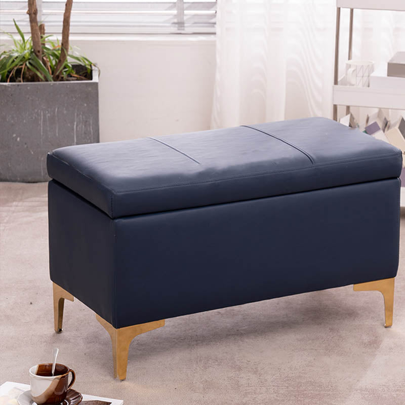 Glam Rectangle Storage Seating Bench Cushioned Backless Bedroom Bench