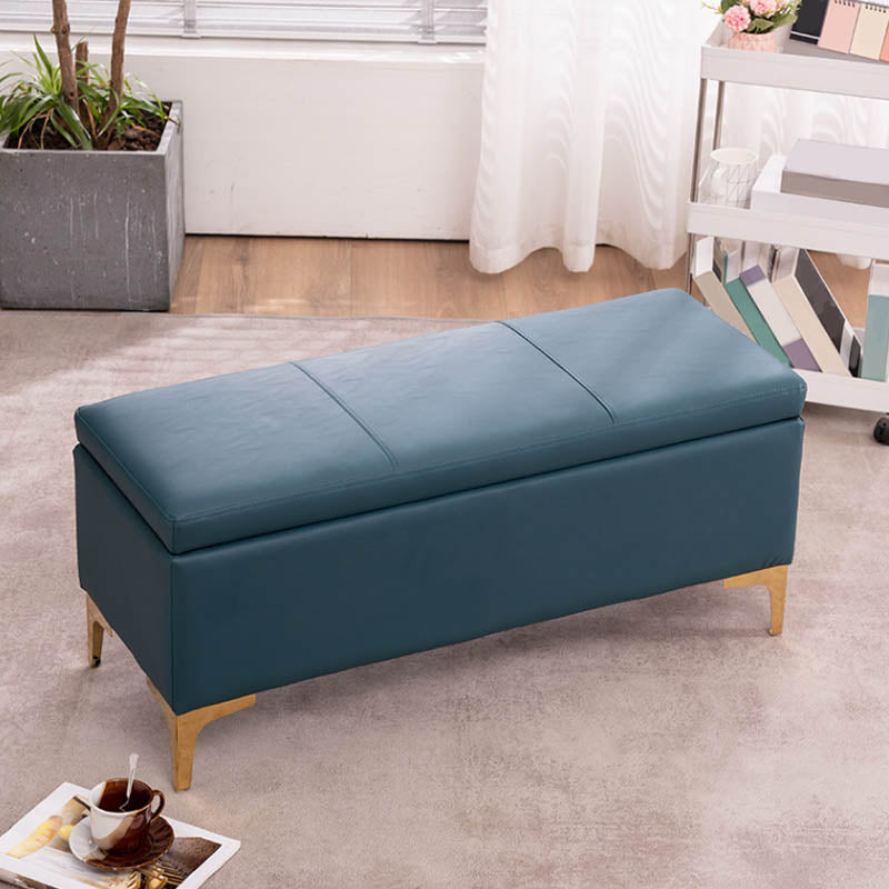 Glam Rectangle Storage Seating Bench Cushioned Backless Bedroom Bench