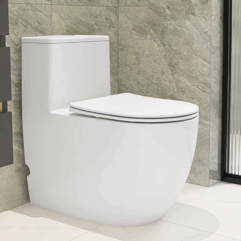 Contemporary Floor Mounted Toilet White Seat Included Urine Toilet for Bathroom