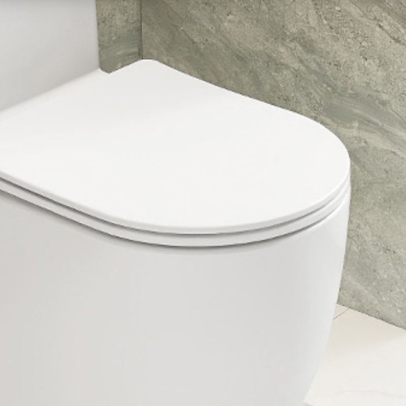 Contemporary Floor Mounted Toilet White Seat Included Urine Toilet for Bathroom