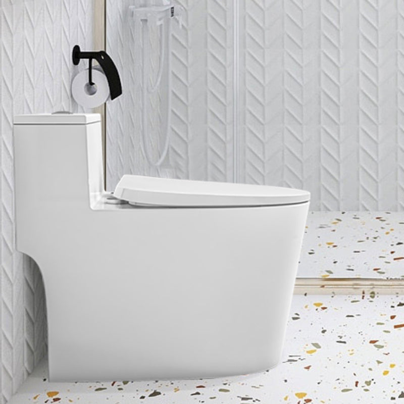 Modern Floor Mount Flush Toilet Ceramic Urine Toilet with Slow Close Seat for Bathroom