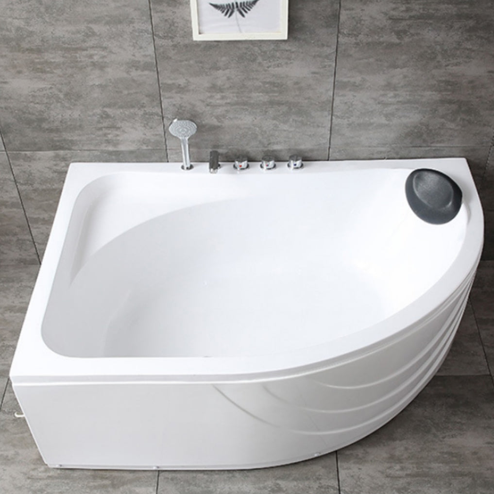 Modern White Corner Bath Acrylic Center-Back Soaking Bathtub