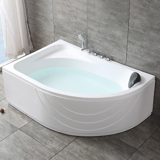 Modern White Corner Bath Acrylic Center-Back Soaking Bathtub