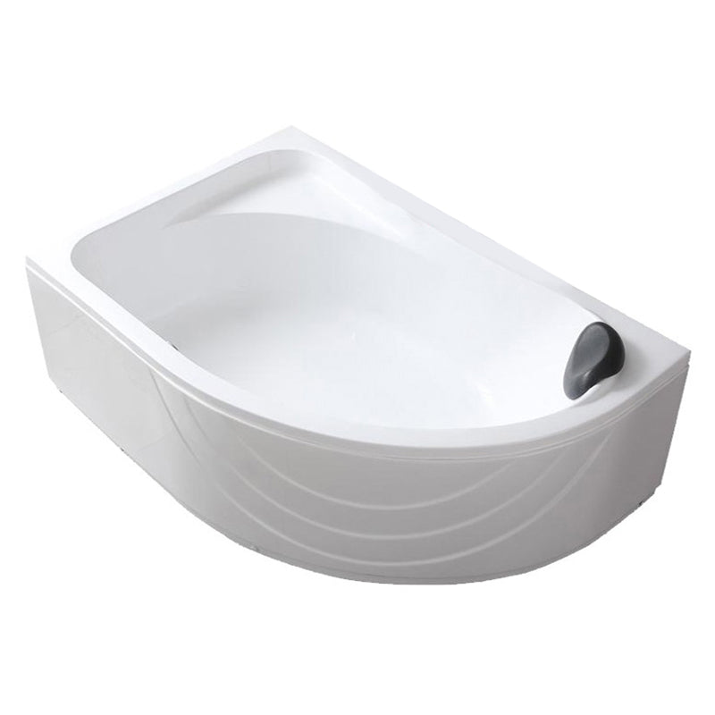 Modern White Corner Bath Acrylic Center-Back Soaking Bathtub