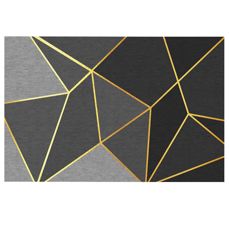 Geometric Printed Indoor Rug Contemporary Rectangle Rug Stain Resistant Adult Carpet