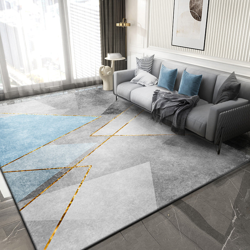 Modern Rug Rectangle Geometric Printed Non-Slip Backing Carpet Adult Casual Indoor Rug
