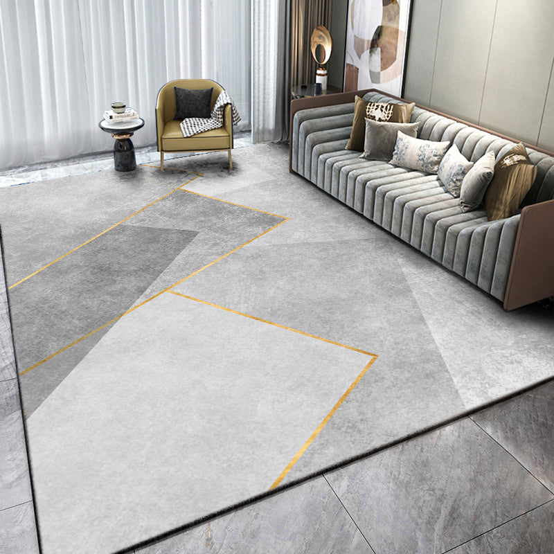 Modern Rug Rectangle Geometric Printed Non-Slip Backing Carpet Adult Casual Indoor Rug