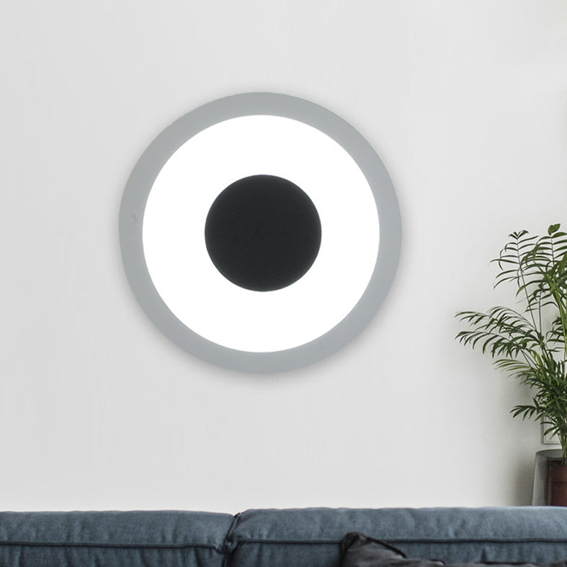 White and Black Circle Sconce Lighting Modernist LED Acrylic Wall Mounted Lamp for Living Room