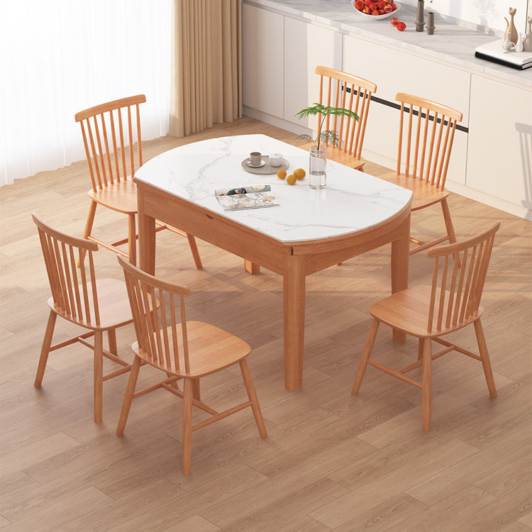 Modern Dining Table Set 1/5/7 Pieces with Wood Base Kitchen Furniture Set