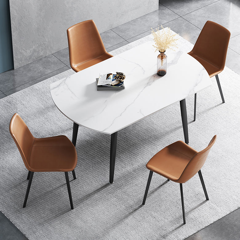 Modern Dining Table Set 1/4/5/6 Pieces with Metal Base Kitchen Furniture Set