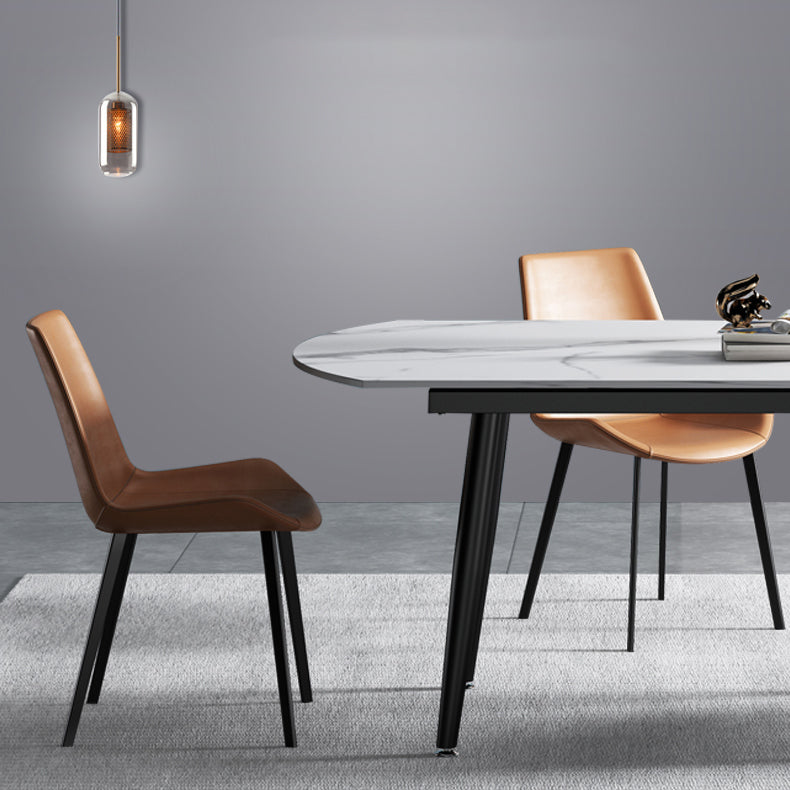 Modern Dining Table Set 1/4/5/6 Pieces with Metal Base Kitchen Furniture Set