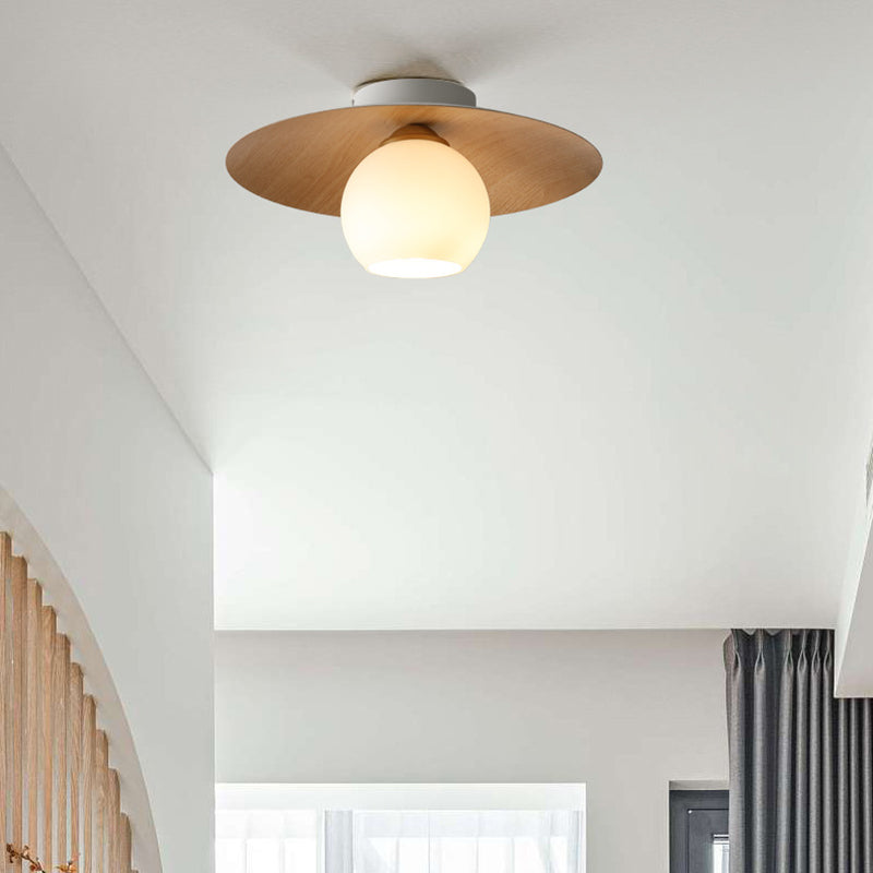 Modernism Glass Shaded Ceiling Light Globe Flush Mount Lighting for Hallway